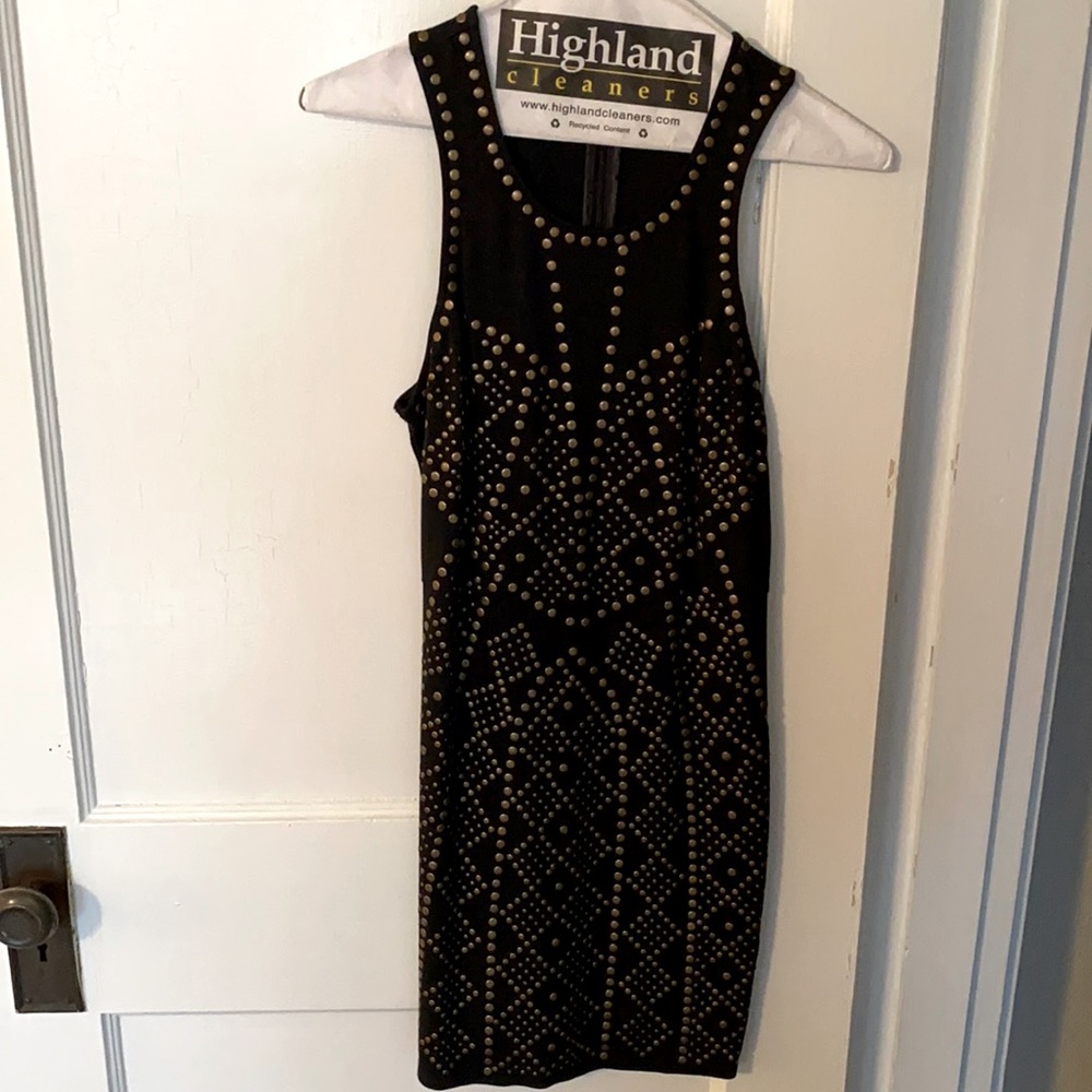 Black Bodycon Studded Dress